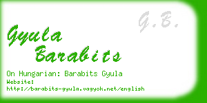 gyula barabits business card